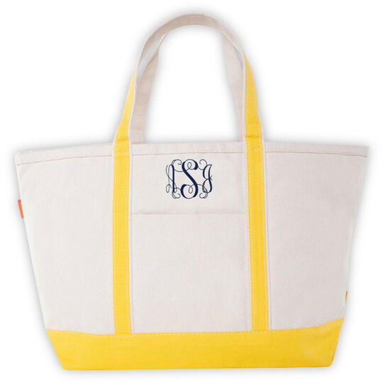Personalized Yellow Large Boat Tote